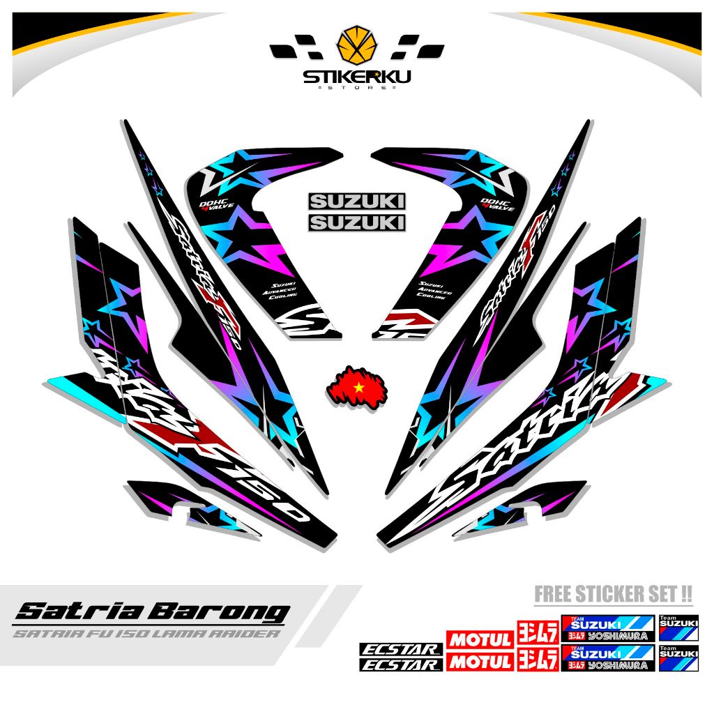 Jual STICKER SATRIA BARONG / MTF 16 / STRIPING SATRIA 150 LAMA ...