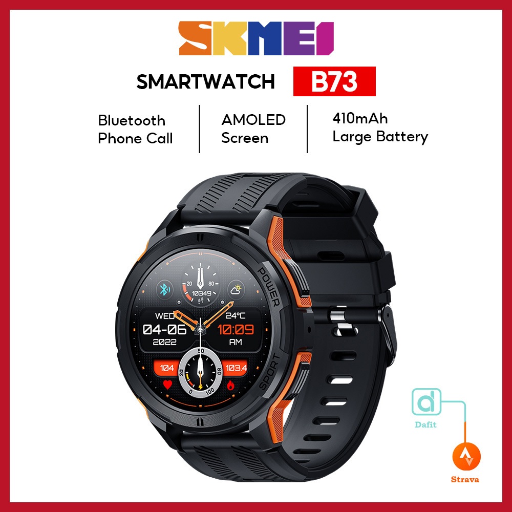Jual Skmei B73 smartwatch pria amoled jam tangan olahraga hp digital anti air 1ATM jam tangan pintar for android ios Shopee Indonesia