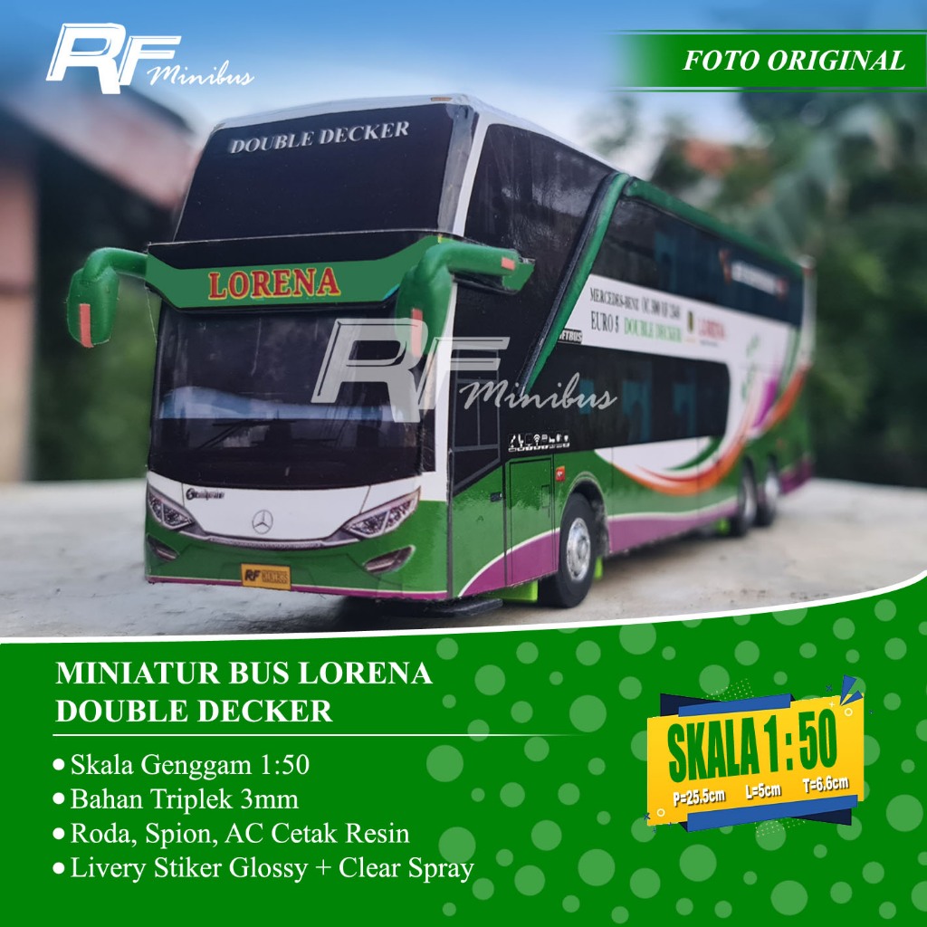 Jual Miniatur Bus Lorena Double Decker Skala 1:50 | Shopee Indonesia