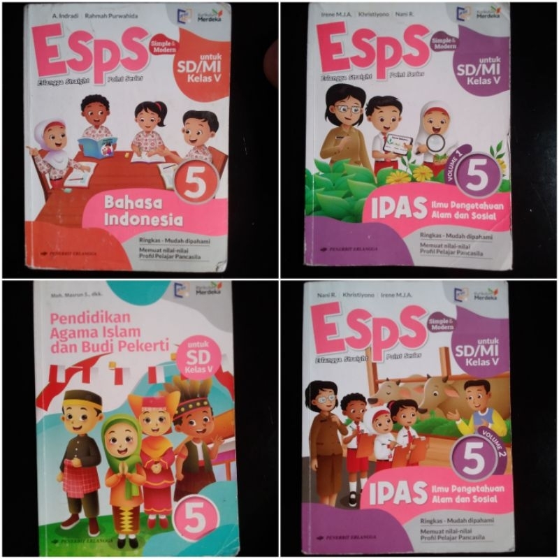Jual TERMURAH Buku Bekas ESPS SD KELAS 5 ERLANGGA Kurikulum Merdeka ...