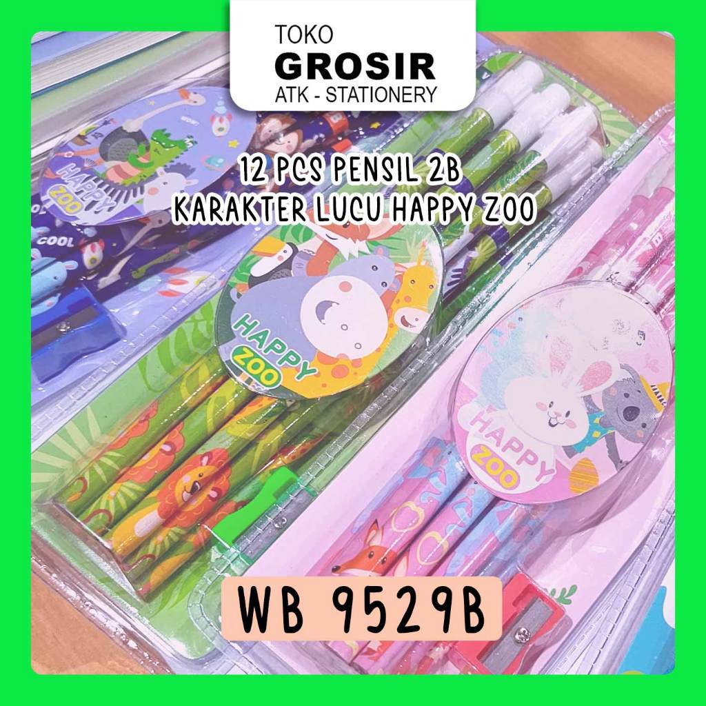 Jual Set Pensil 2B Isi 12pcs Ujung Penghapus Merk Weibo - WB 9529B ...