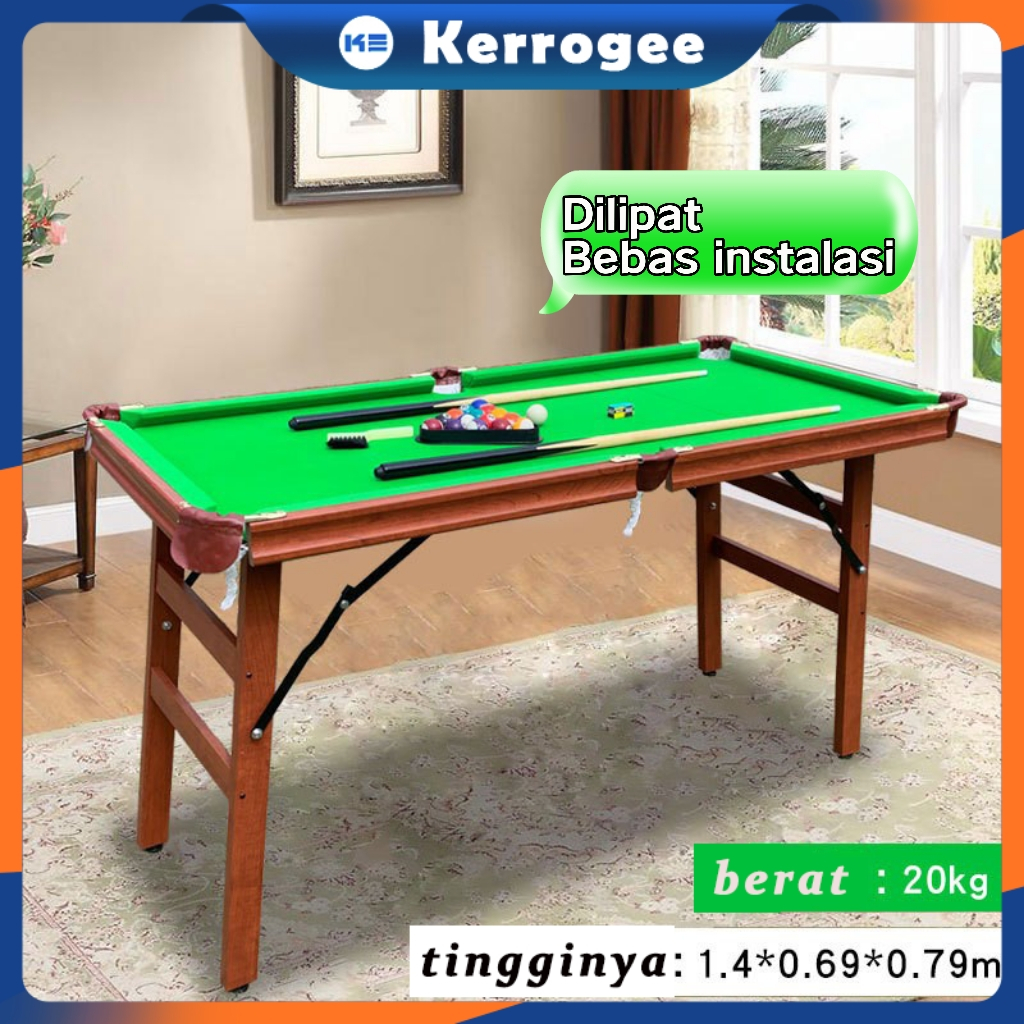 Jual ⭐Diperpanjang 142cm⭐Mini Pool Table Lipat kaki / Meja Billiard ...