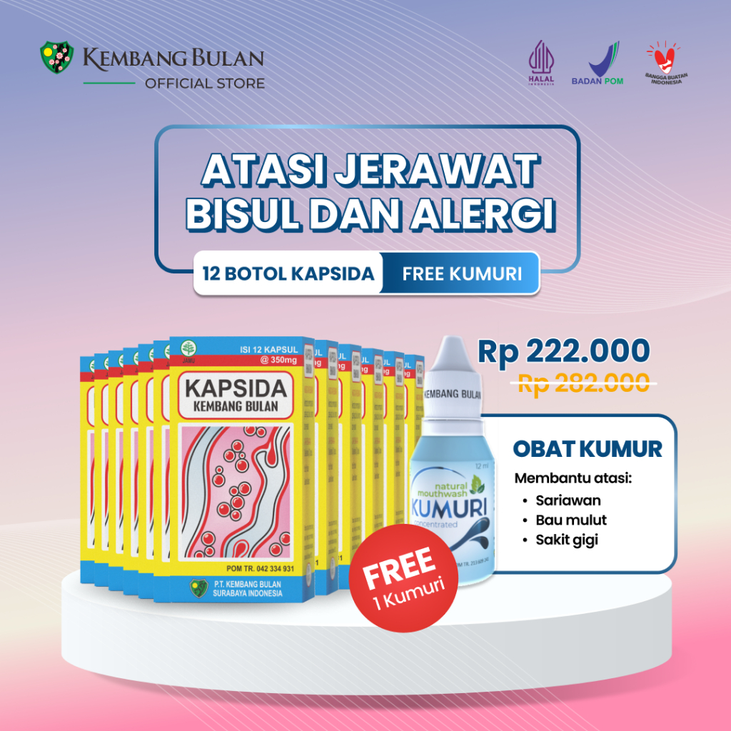 Jual PROMO KAPSIDA - Paket 12 Botol [Gratis 1 Botol Kumuri] - Obat ...