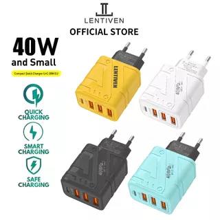 LENTIVEN Adaptor Charger fast charging USB Type C Kepala Charger 40W