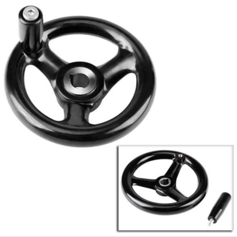 Jual Hand wheel milling 8 inch Black Revolving Handle Grip 8