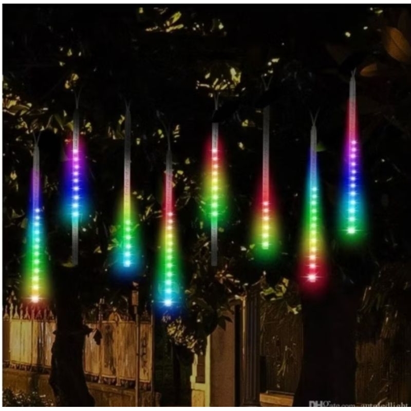 Jual Lampu Meteor RGB / Lampu Rain Hujan 8 Batang RGB Warna Warni ...