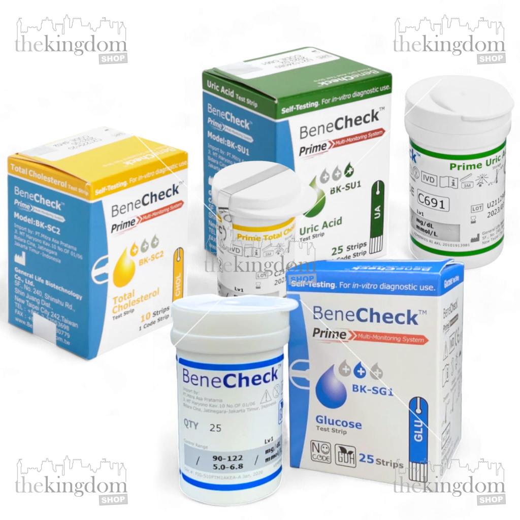 Jual BeneCheck Prime Strip Refill Glucose Cholesterol Uric Acid Cek ...