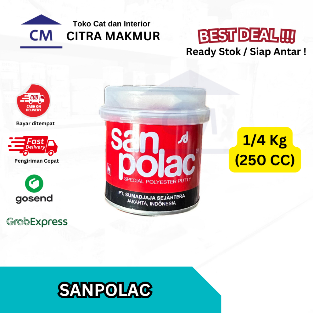 Jual Dempul Sanpolac - 1/4 Kg ( 250 Gram ) Dempul Serbaguna ( Dempul ...
