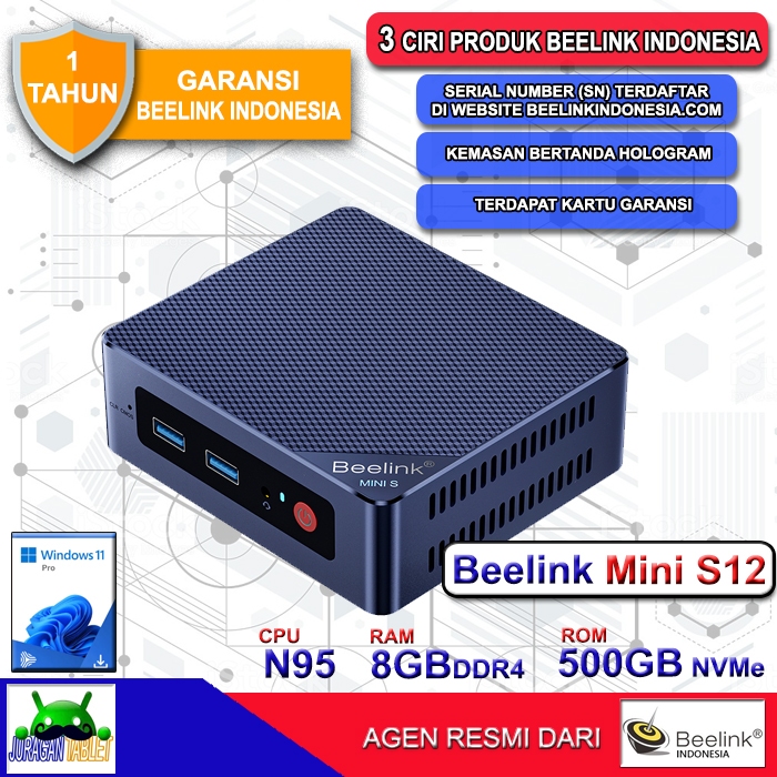 Jual Beelink MINI S12 N95 Intel Alderlake 8/256GB SSD WiFi HDMI Windows ...