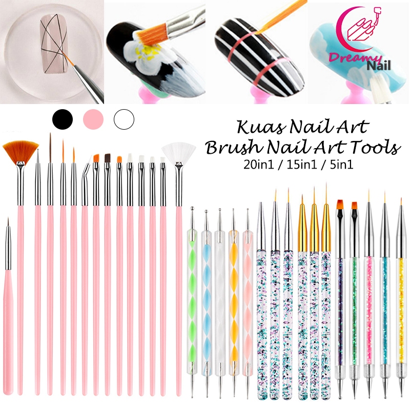 Jual DREAMY COD Kuas Kuku Lukis Nail Art Brush Kutek Nail Art Tools ...