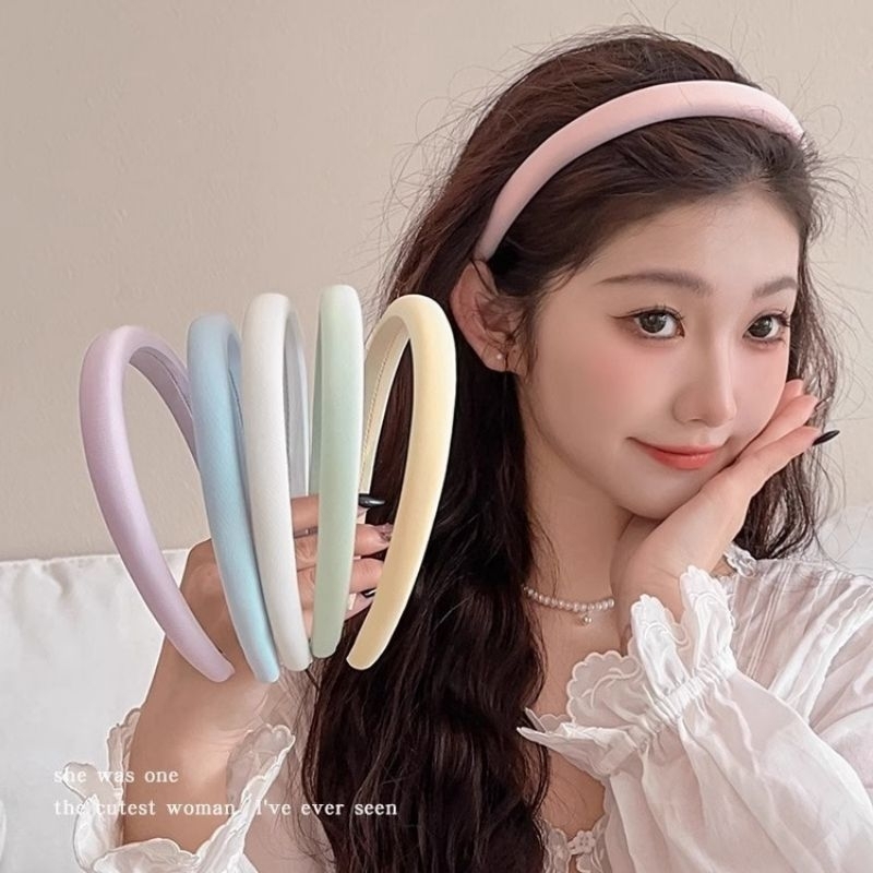 Jual Bando Bandana Rambut Wanita Spons kecil / Bando Rambut Aksesoris ...