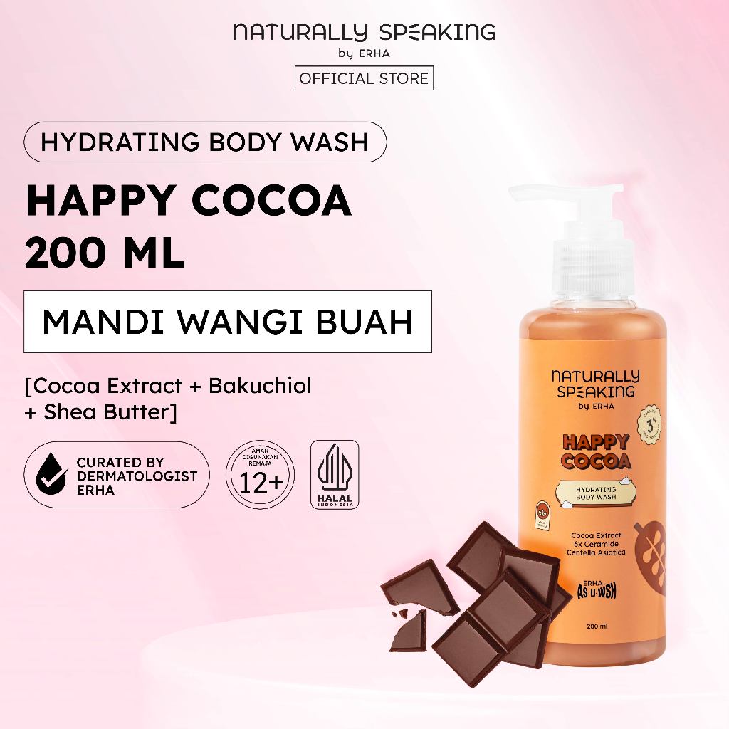 Jual Naturally Speaking Happy Cocoa Hydrating Body Wash 200ml | Shopee ...