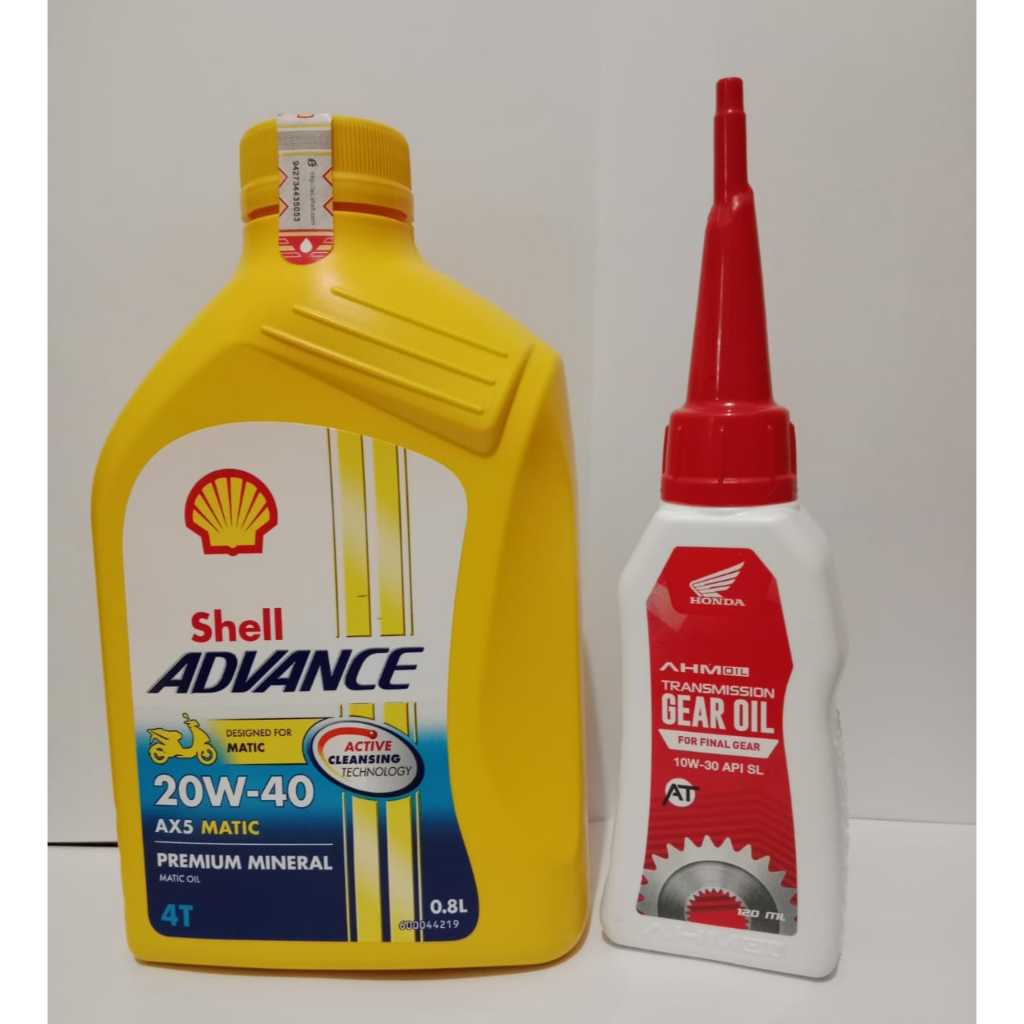 Jual PAKET OLI SHELL ADVANCE 20W40 AX5 MATIC 4T 0,8L + OLI GEAR AHM ...