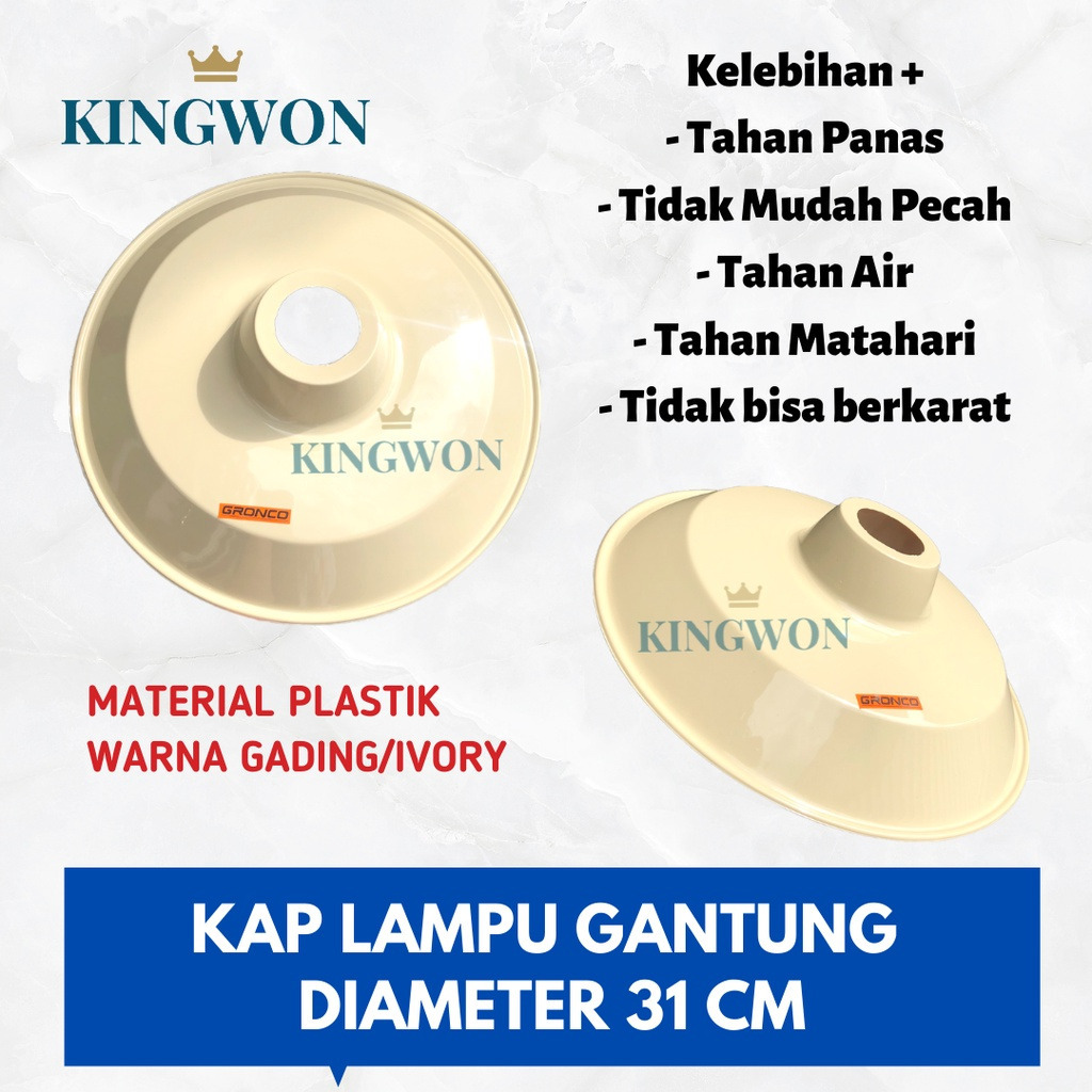 Jual KAP LAMPU JALAN SET KAP WD + FITTING GANTUNG KERAMIK E27 uk 31cm ...