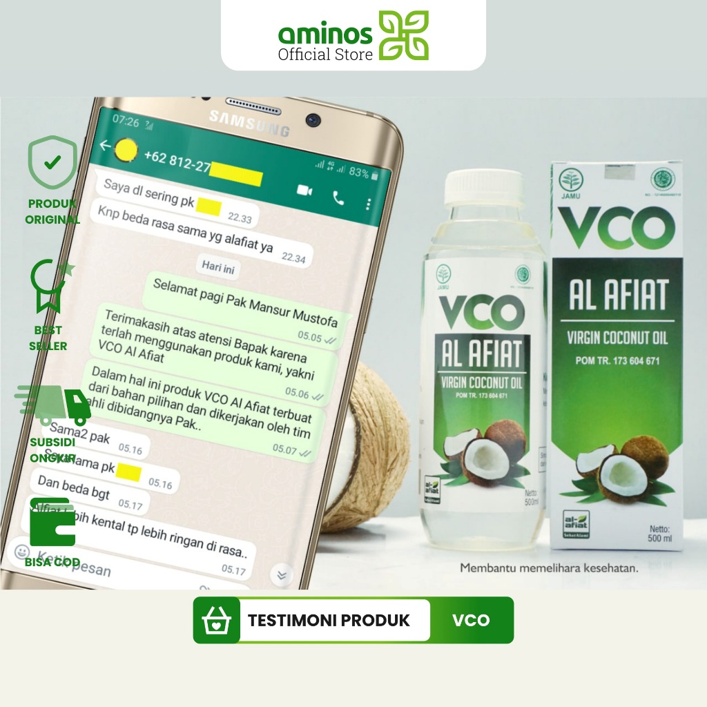 VCO Al Afiat 60 ml - Minyak Kelapa Murni
