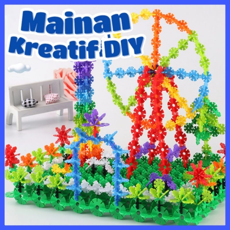 Jual Snowflake Building Block DIY Mainan Edukasi Kreatif Anak Menyusun ...