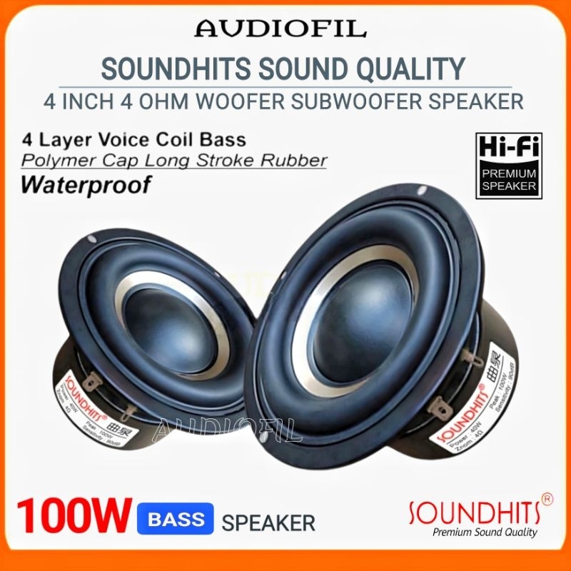 Jual Speaker Woofer Subwoofer 4 Inch 4 Ohm 100W Soundhits Premiun ...