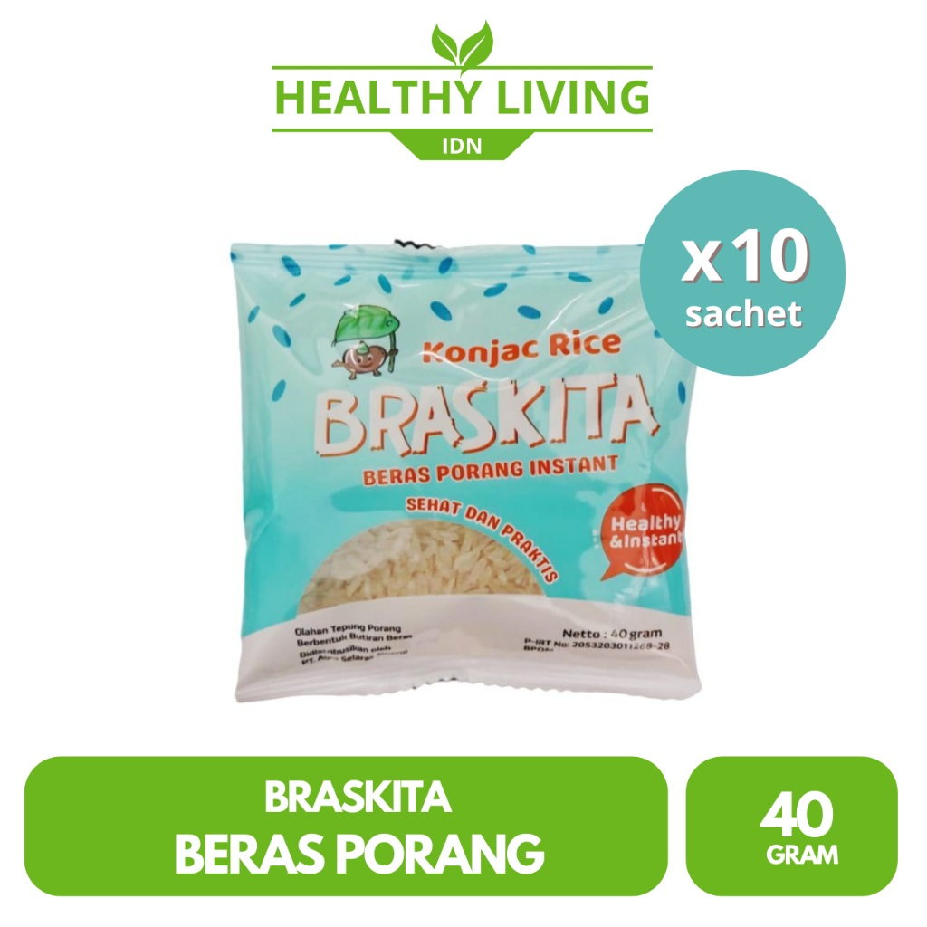 Jual [TRAVEL PACK] Braskita Beras Porang 10 Sachet isi 40 Gram ...