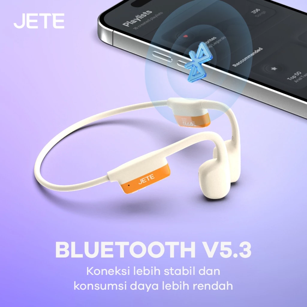 JETE Open Pulse Sport Headset Bluetooth IPX5 ENC 2 MIC - Headset Lari - Garansi 2 Tahun