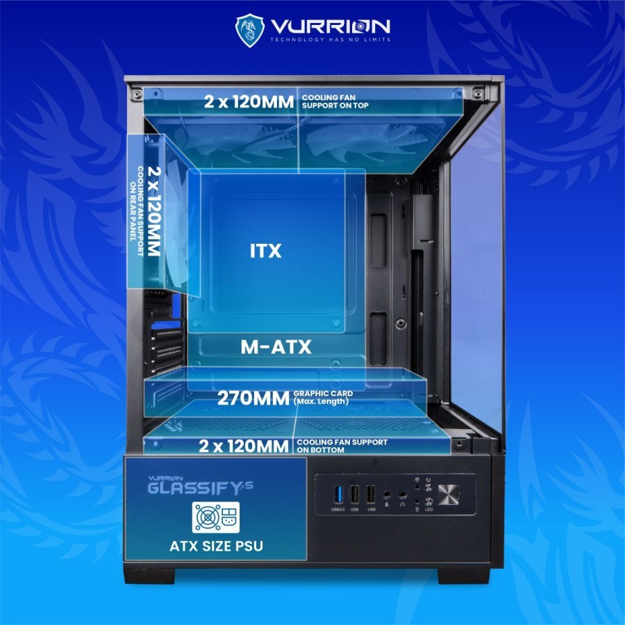 Jual Vurrion Glassify S Gaming Case - Tempered Glass Casing | Shopee ...