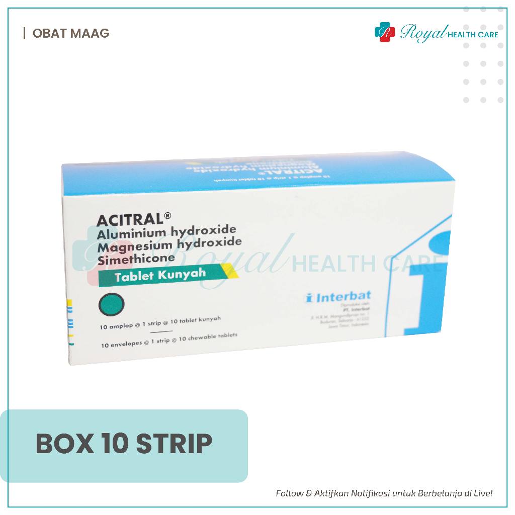 Jual ACITRAL BOX ISI 100 TABLET Untuk Sakit Maag Dan Tukak Lambung ...