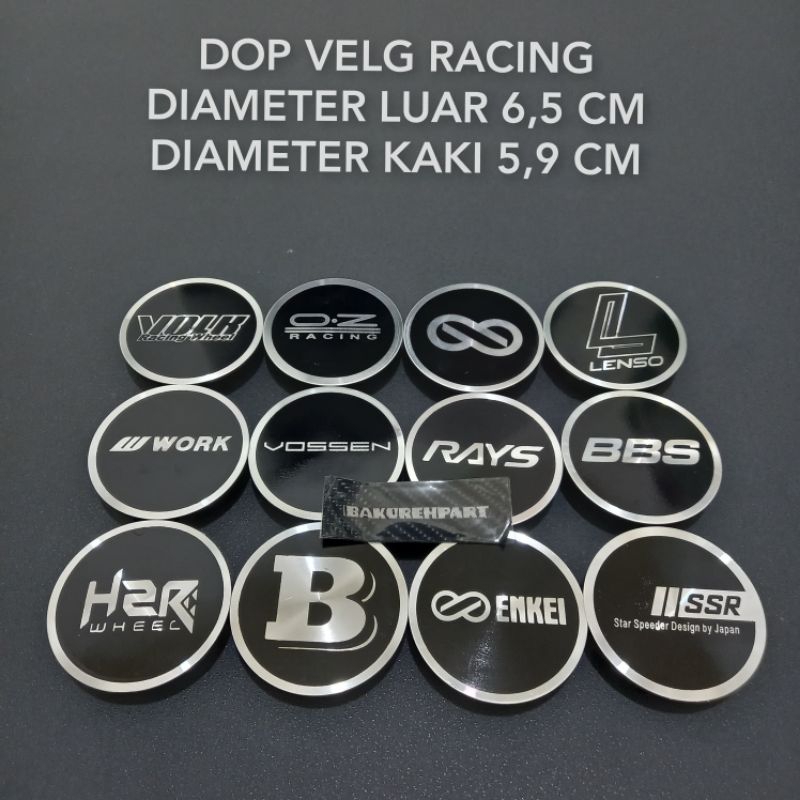Jual Dop roda tutup velg mobil racing variasi datar diameter 6,5 cm ...