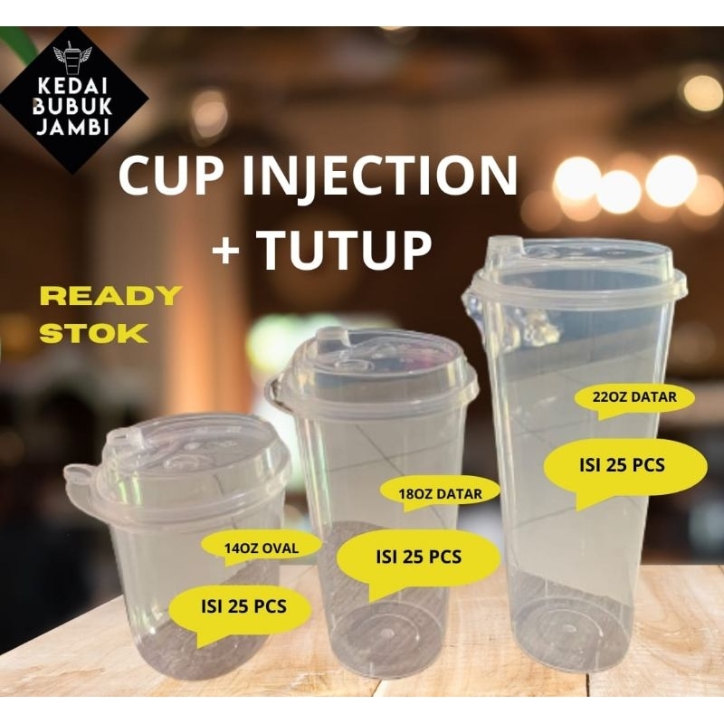 Jual Gelas inject 700ml datar dan tutup | Shopee Indonesia