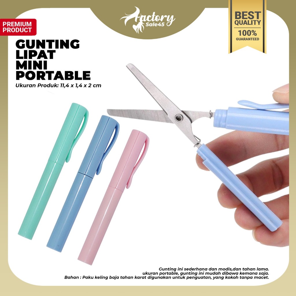 Jual Gunting Lipat Mini Pen Type Gunting Kecil Alat Tulis Kreatif Siswa ...