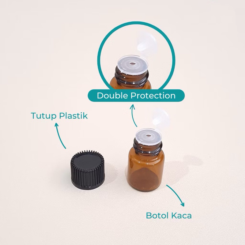Jual 1ml 3ml 5ml Botol Sample Kaca isi Ulang Tutup Putih / Botol Filler ...