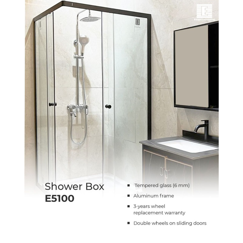 Jual ENCHANTING Shower Box Kaca Temper Glass Kamar Mandi 6mm E5100 ...