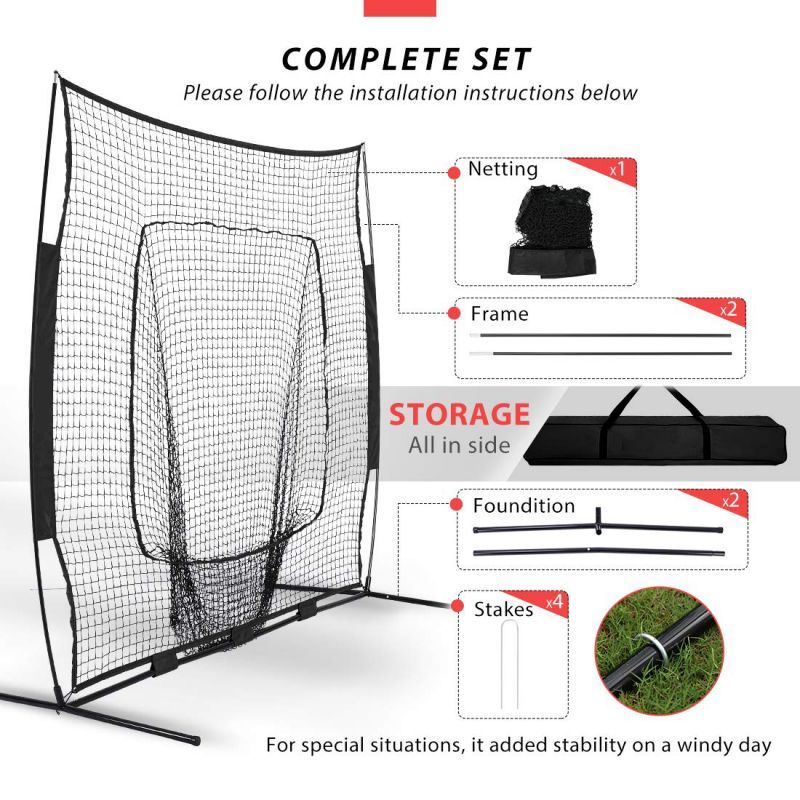 Jual 2.1m X 2.1m Baseball/Softball Grinder Net + Target / Net Baseball ...