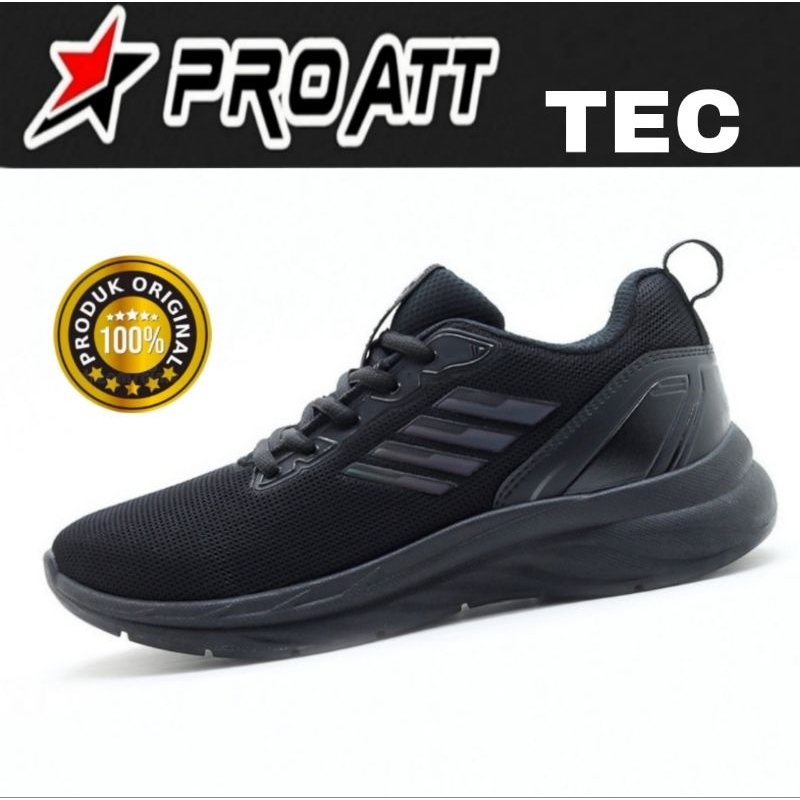 Jual PRO ATT Sepatu Sneakers Sport Cowok Tali Sekolah Kerja Hitam Putih ...