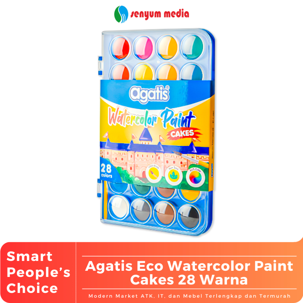 Jual Agatis Eco Watercolor Paint Cakes 28 Warna (1 Pcs) (S:PCS ...