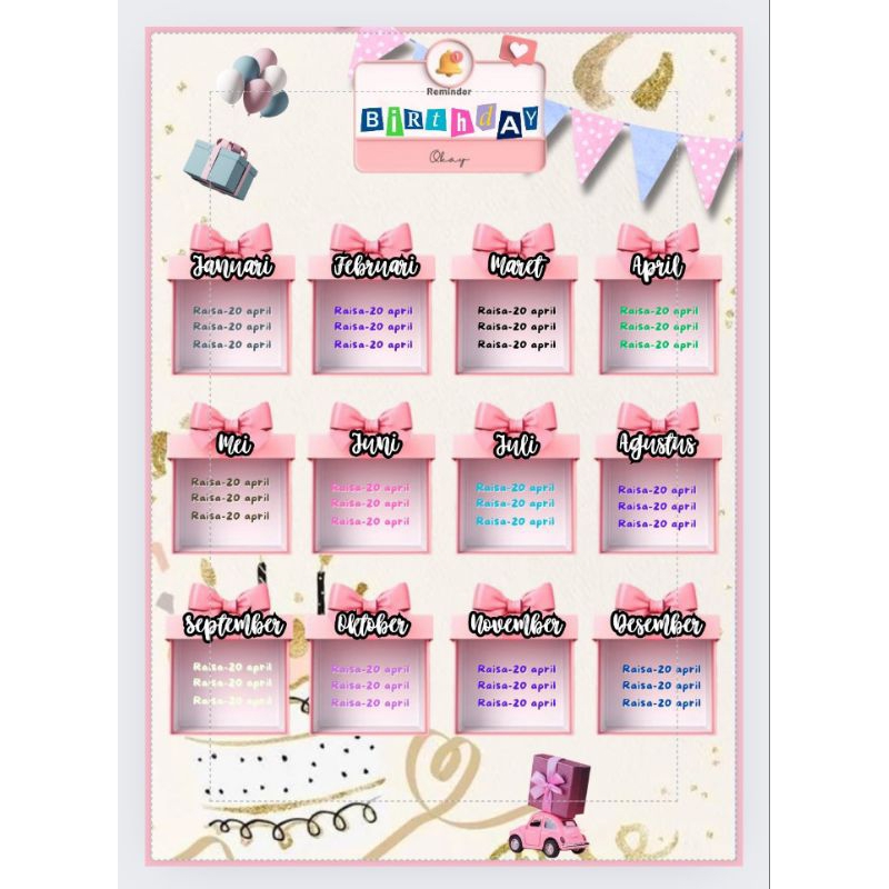 Jual Poster Birthday class Design 3D bs custom dan request design ...