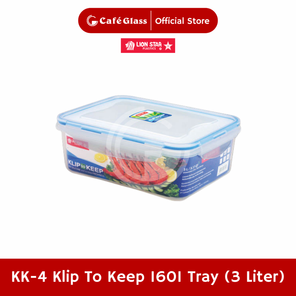 Toples Plastik Kedap Udara 3L - Lion Star Kk-4 Klip To Keep Anti Tumpah Untuk Dapur, Kulkas, Bekal Makan