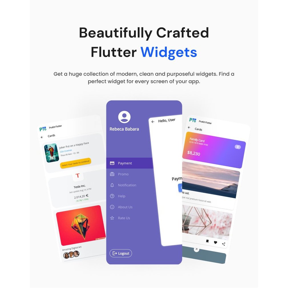 Jual ProKit Flutter Kit Mobile Template - Best Selling Flutter UI Kit ...
