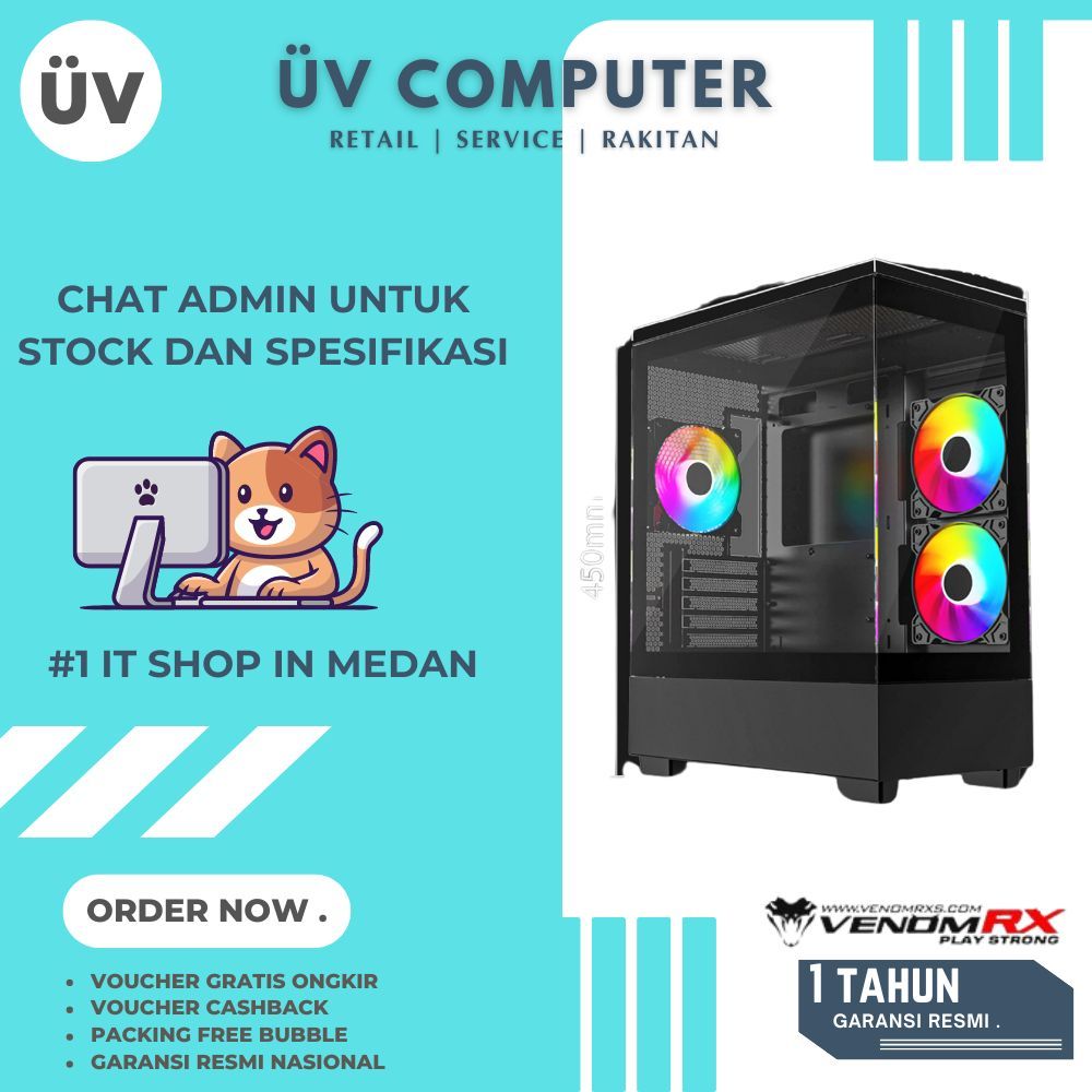 Jual Casing PC Komputer VenomRX FREE SKY | Mid Tower | Micro M-ATX Case ...