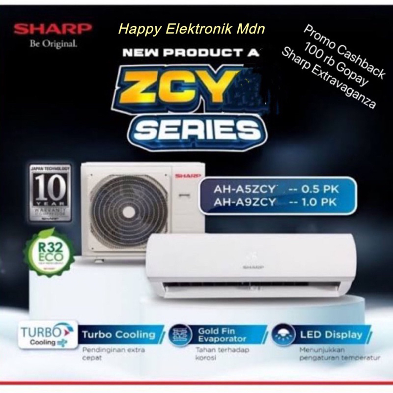 Jual Sharp ac 1 pk ac split satu pk ac sharp 1 pk ac sharp 09 ZCY ac ...