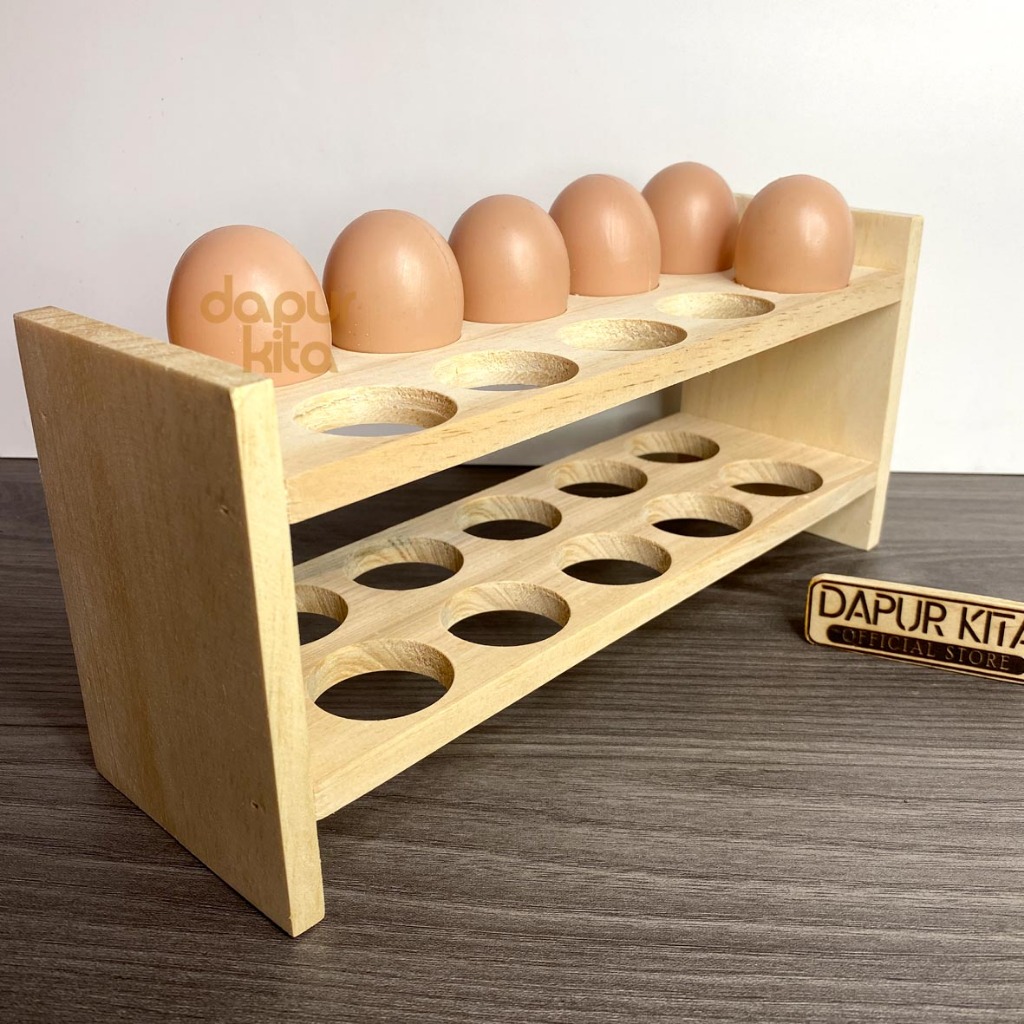 Jual Rak Telor Bahan Kayu Pinus Isi 20 Butir Model Berdiri | Shopee ...