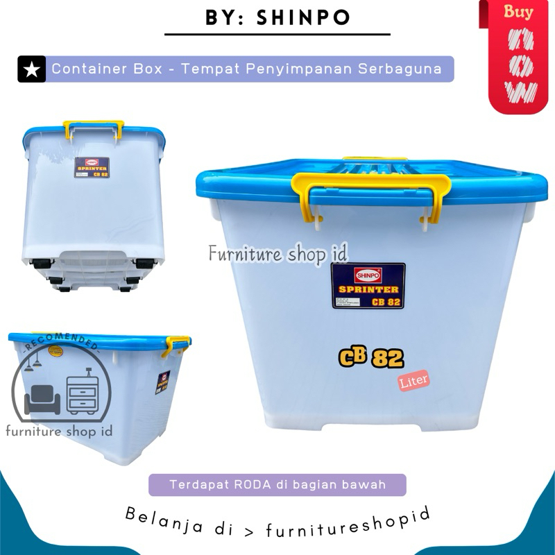 Jual KHUSUS KARGO Shinpo - Kontainer Box Cb 82 Liter Ada Roda - Kotak ...