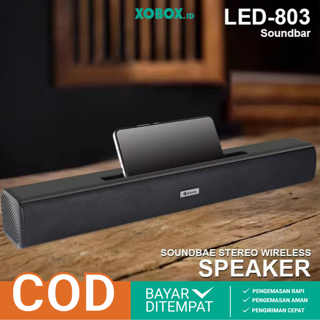 Jual Speaker Bluetooth Soundbar LED803 Kisonli TWS Stereo With Holder ...