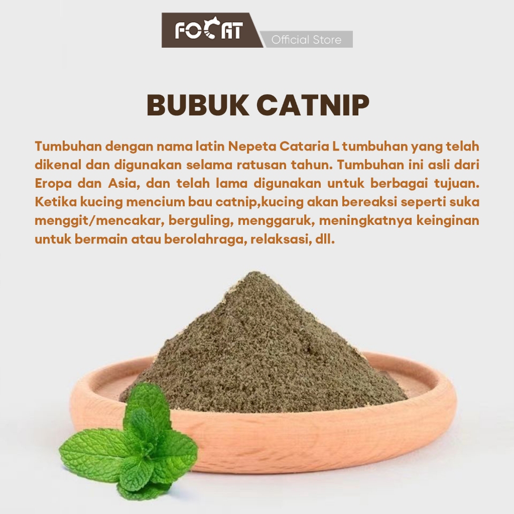 Jual FOCAT Bubuk Catnip Anti Stress dan Relaksasi Kucing / Catmint ...