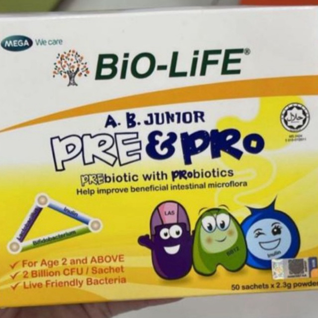 Jual BIO-LIFE AB Junior Pre n Pro 50sachets Original Malaysia | Shopee ...