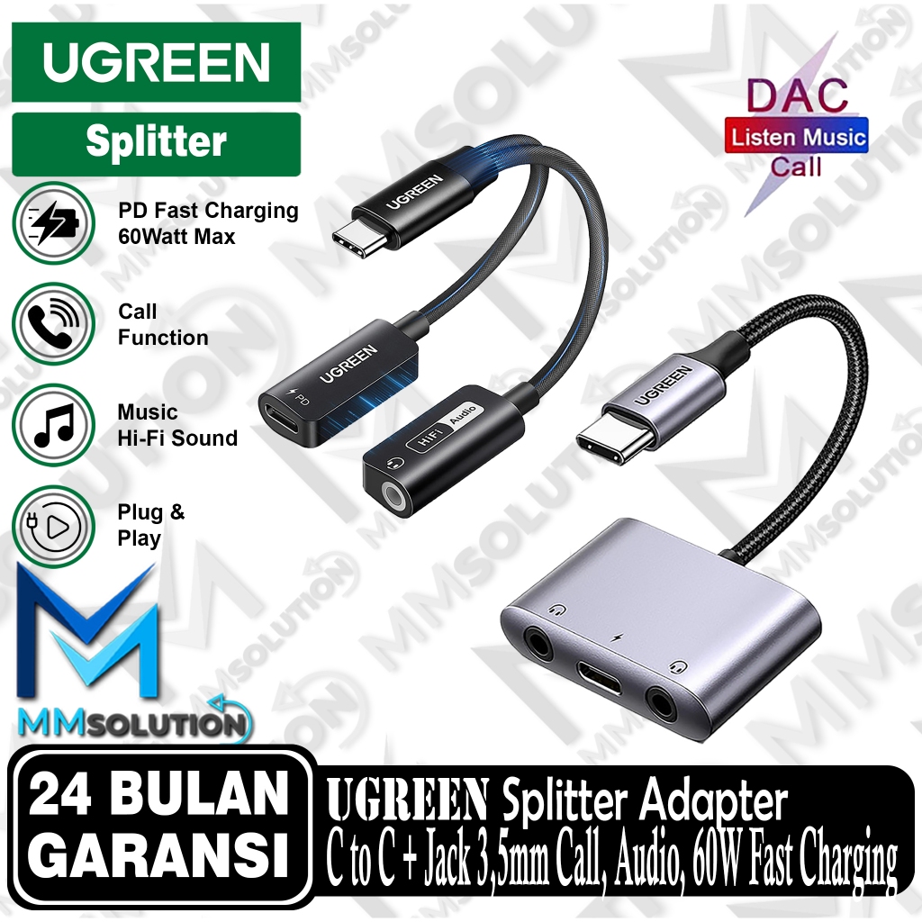 Jual UGREEN Converter Splitter DAC Dual Jack 3.5mm + Type C Open Mic ...