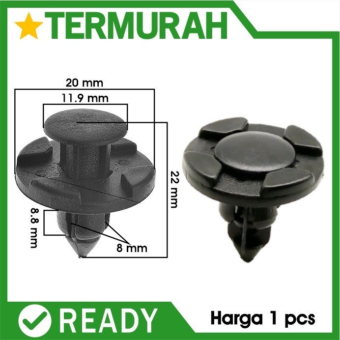Jual Kancing Klip 8mm Bemper Mobil baut Paku Rivet BUMPER clip toyota ...