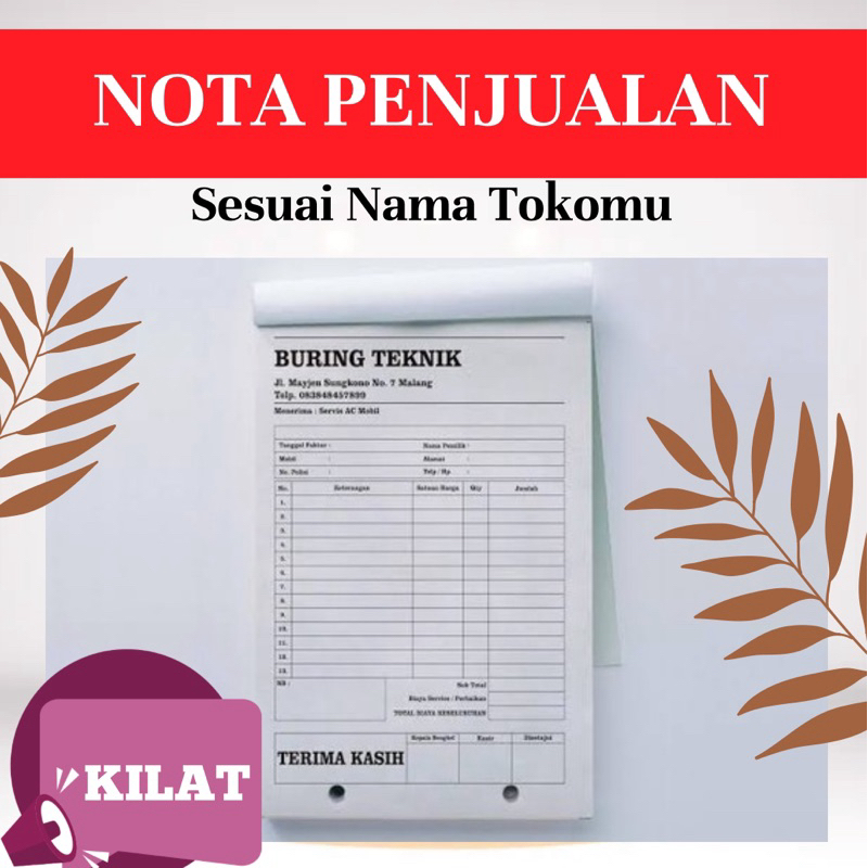 Jual Cetak Nota murah 1 rangkap | Shopee Indonesia