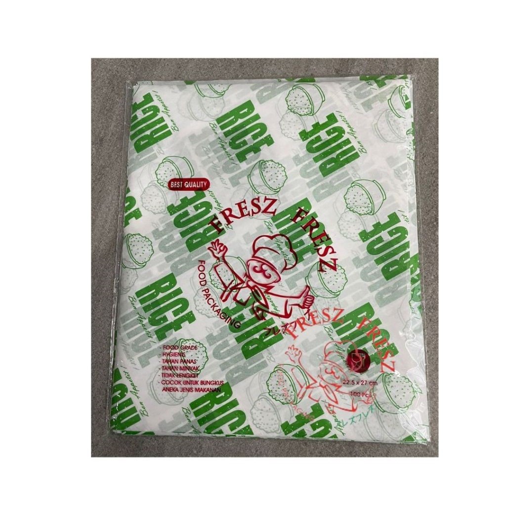Jual [500] Kertas Nasi Rice Paper Printing Kertas KFC Foodgrade Anti ...