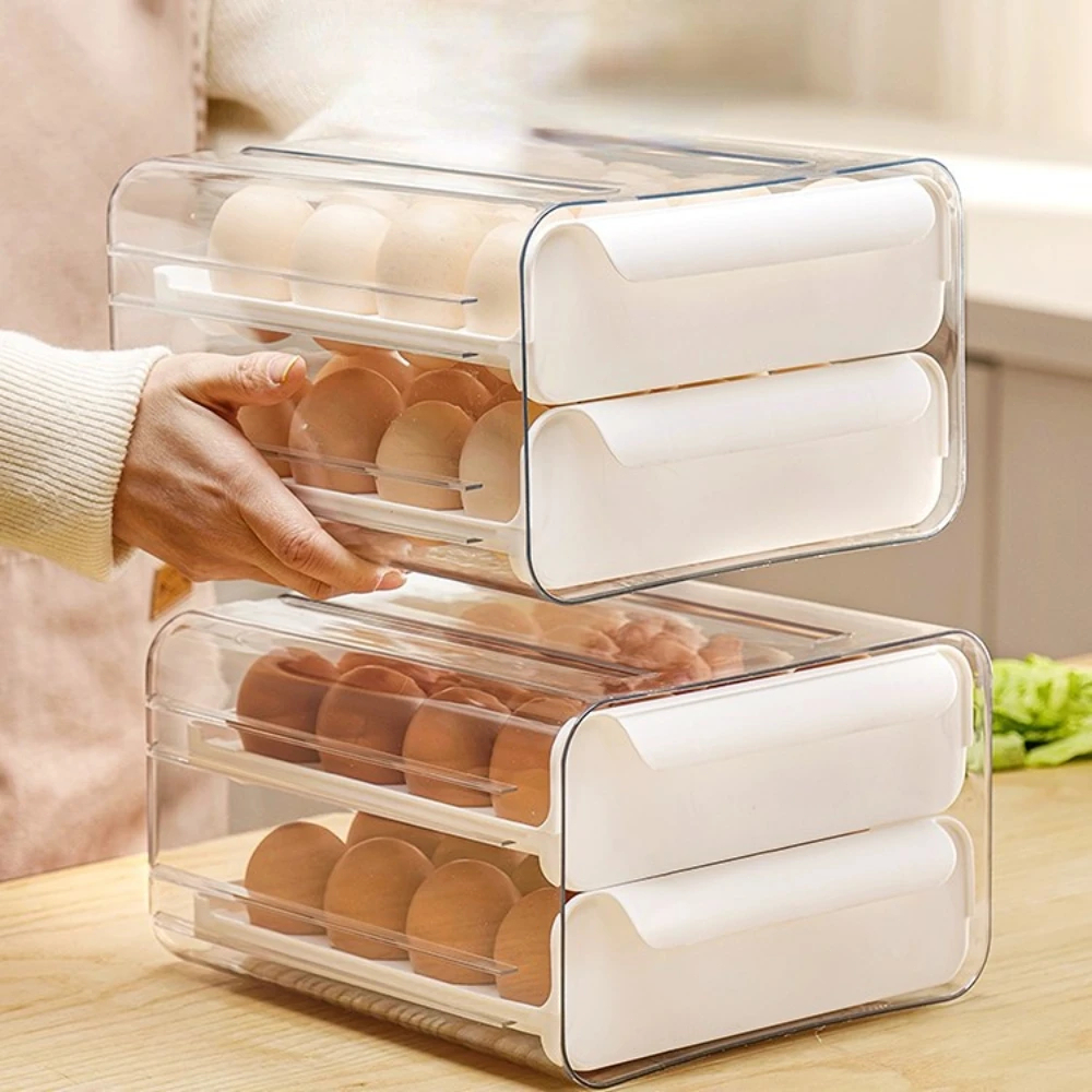 Jual Tempat Telur 2 Tingkat Egg Storage Box Organizer / Rak Telur 2 ...