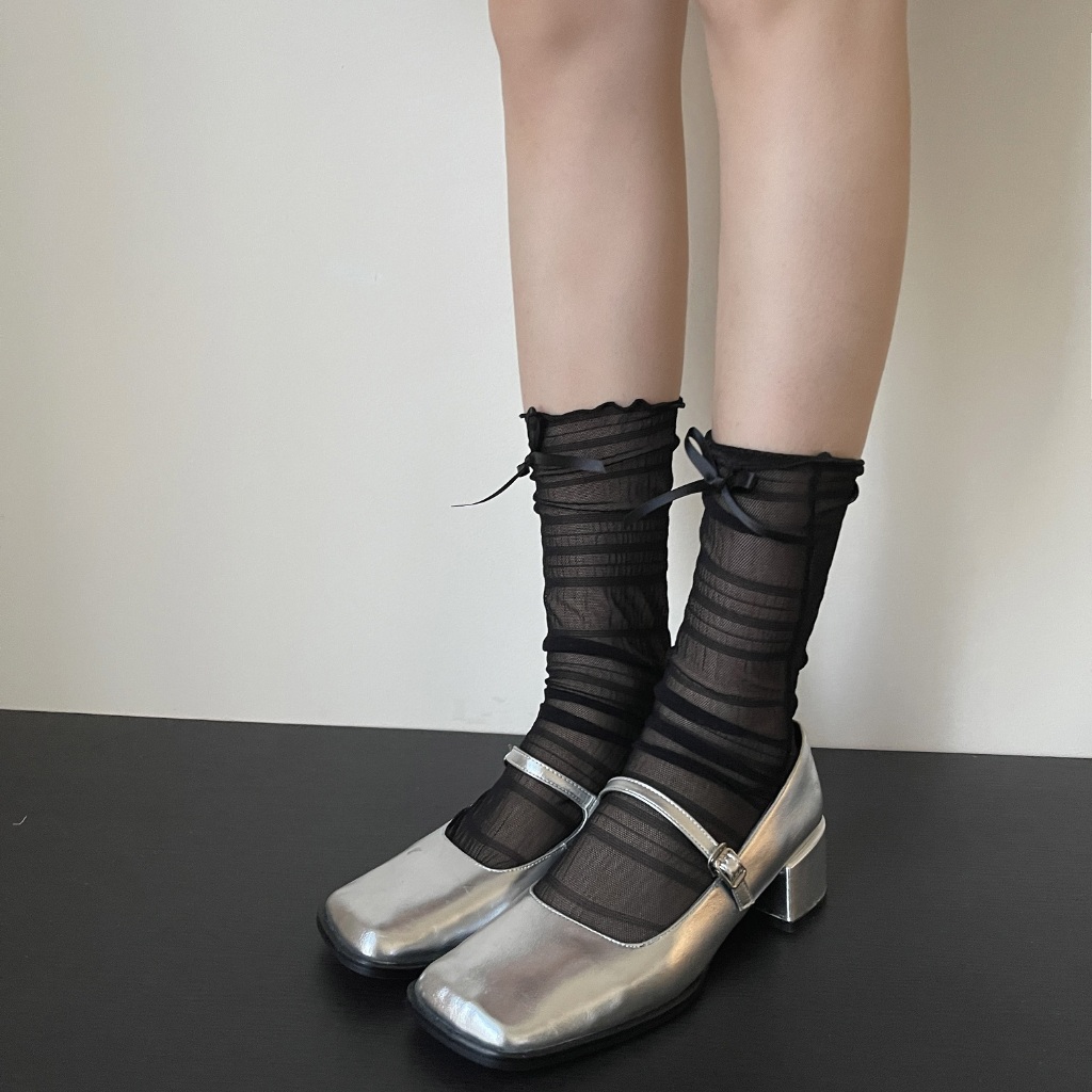 Jual Plain Ribbon Wave Socks 8840 | Shopee Indonesia