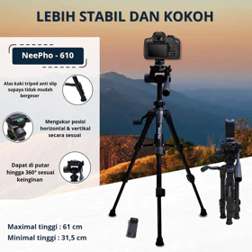 Neepho NP 610 Tripod Multifungsi Photography Kamera Cellphone DSLR